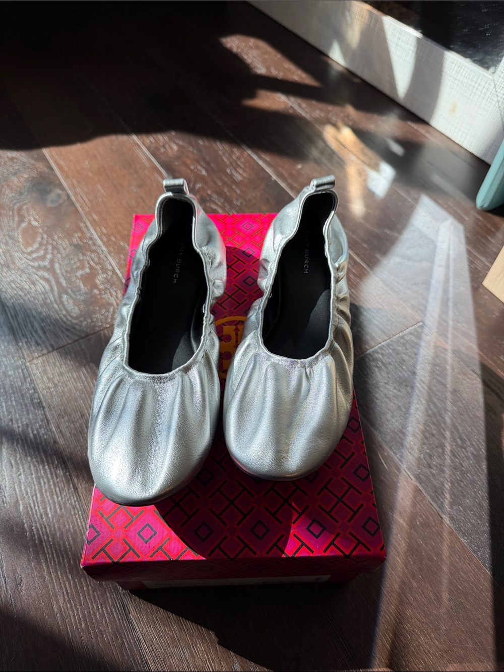 Tory Burch Silver Flats